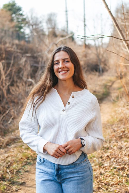 Color exterior headshot of a smiling Taylor Franson-Thiel