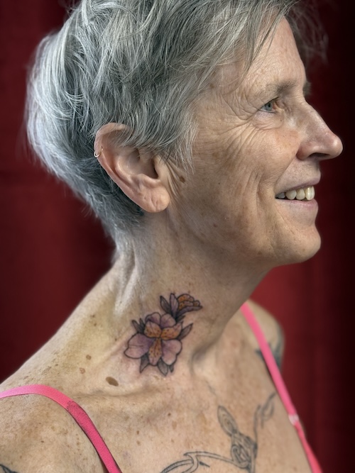 Color image of Kathy Kremins' side profile.